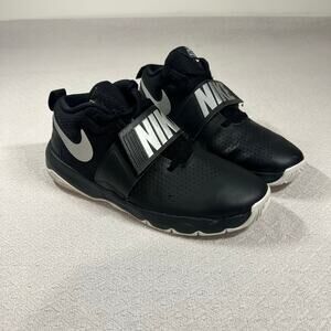 Nike Team Hustle D8 Size 7Y Black Silver Youth Basketball Sneakers